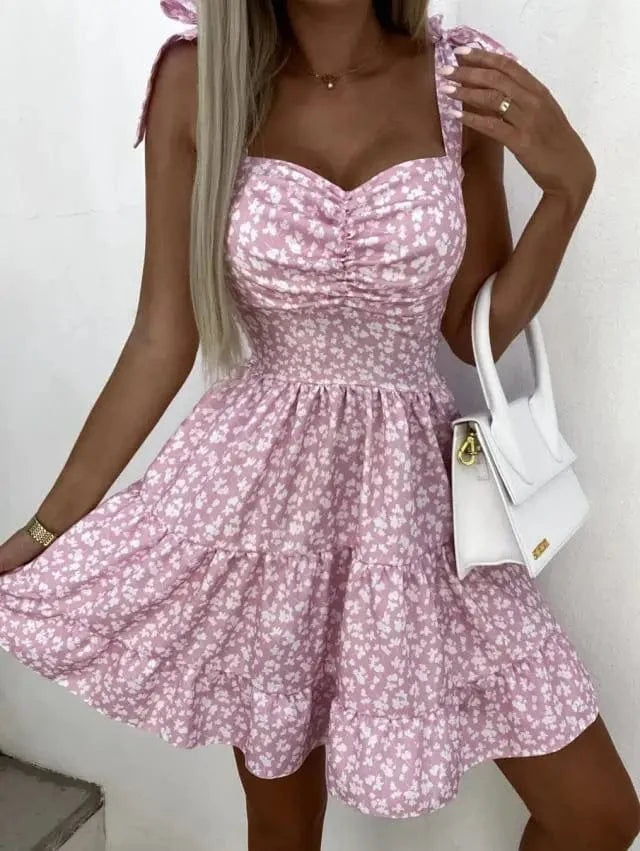 robe été courte évasée fleurie casual imprimé floral pour un look féminin et léger en journée