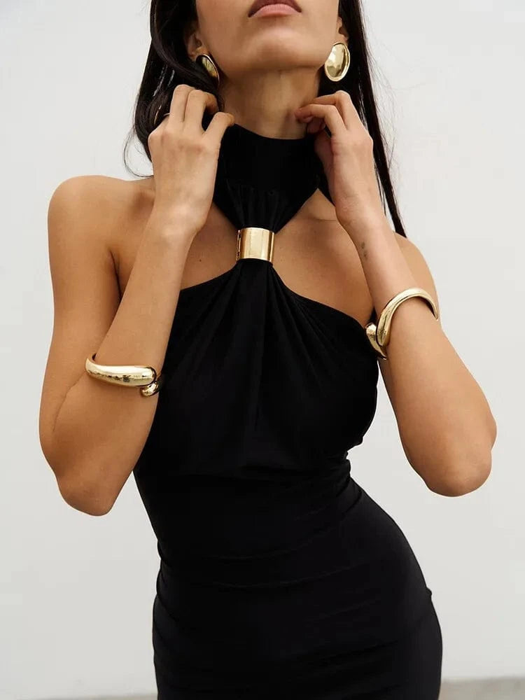 robe de soirée sexy longue épaules dénudées moulante noire fendue pour mariage invité chic