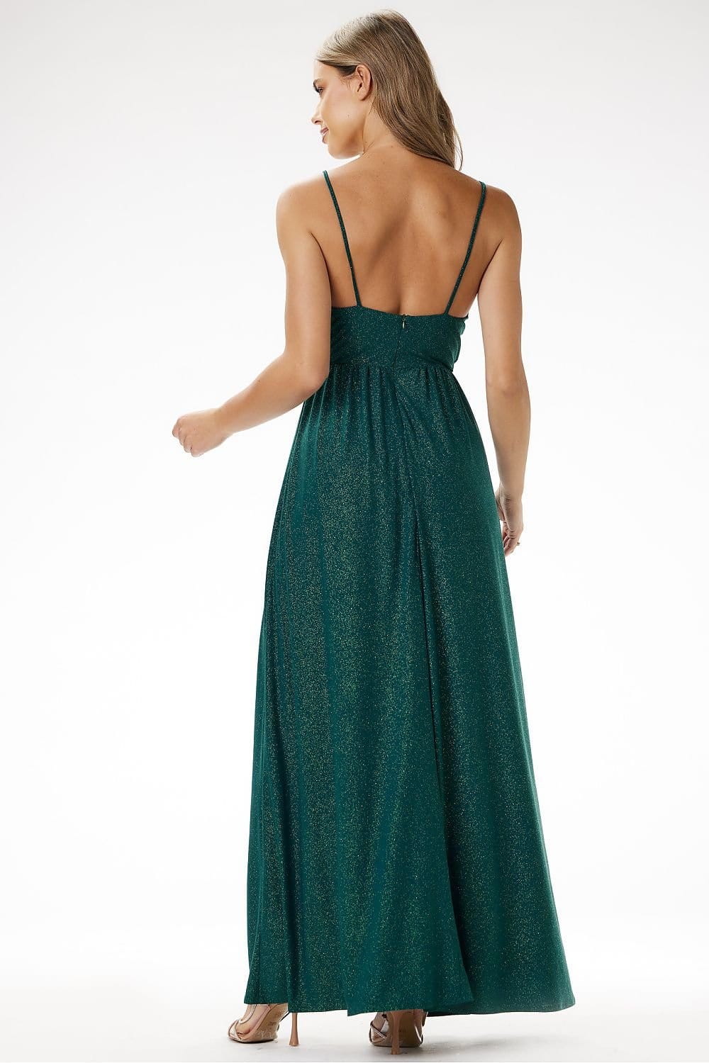 robe de soirée sequin longue fendue chic gala noire fendue avec manches longues élégante
