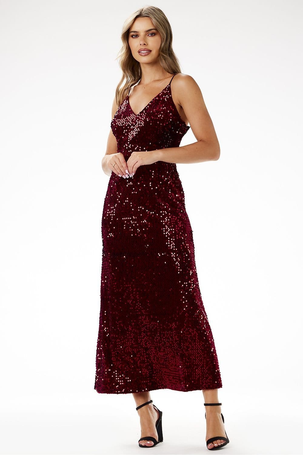robe de soirée paillette chic longue bretelles pour mariage invité chic élégante et scintillante