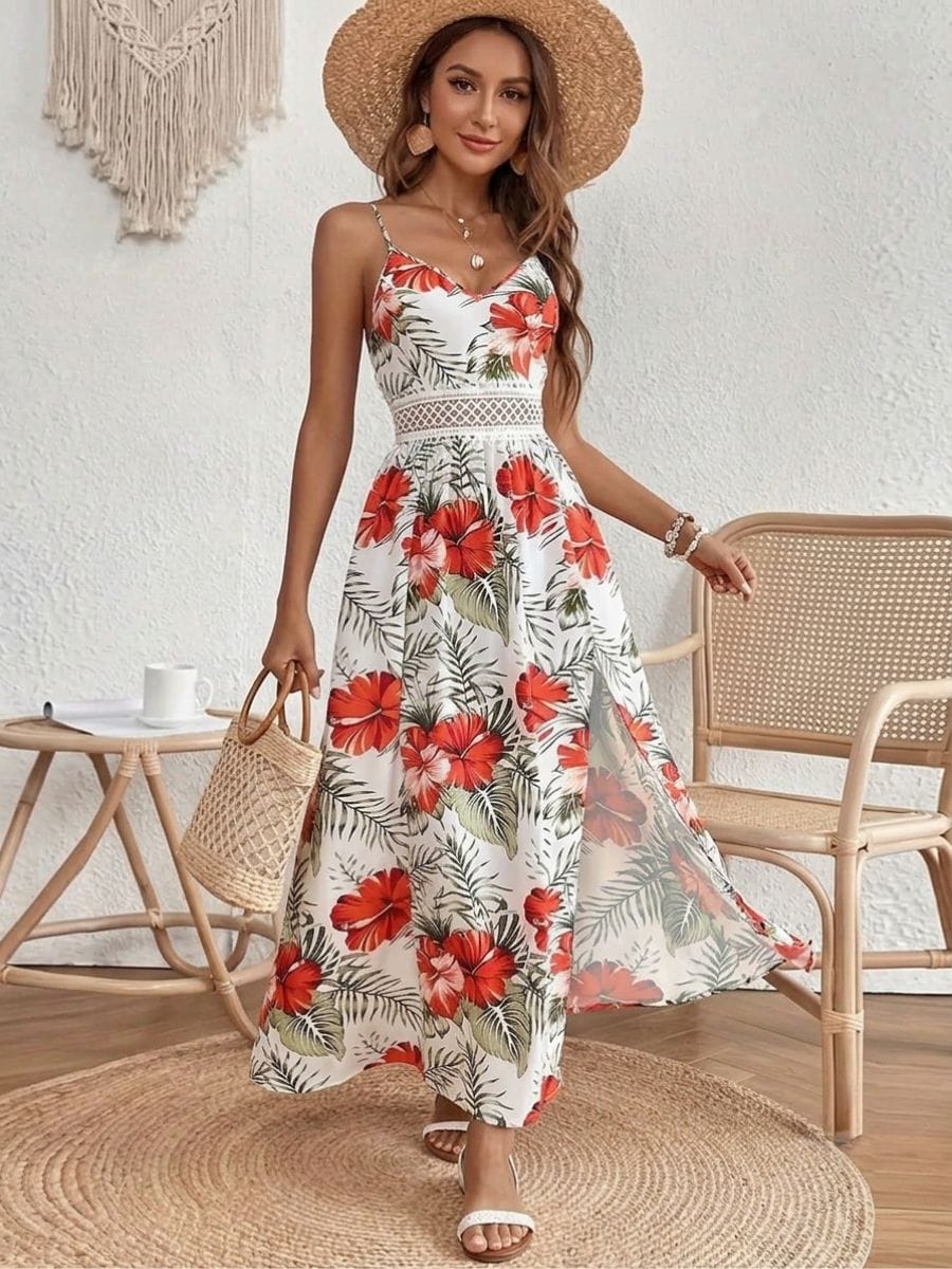 Robe longue bohème fleurie