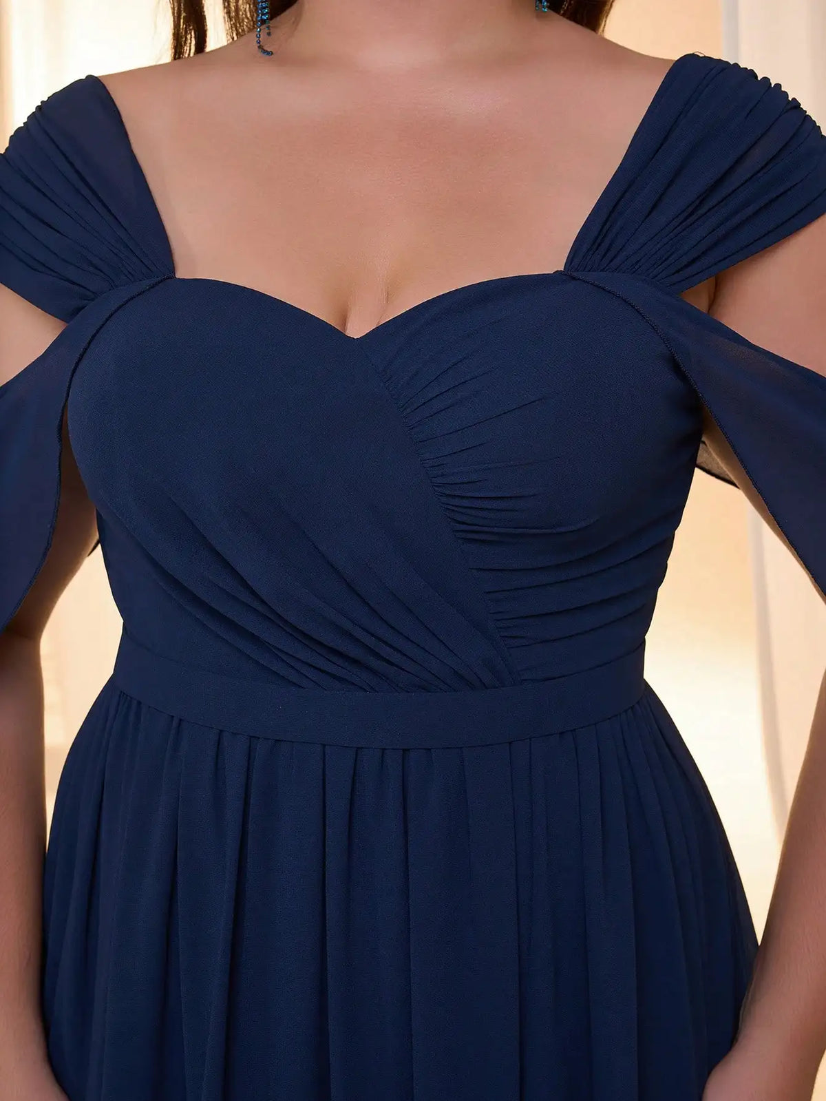 Robe pour invitée au mariage bleue longue grande taille