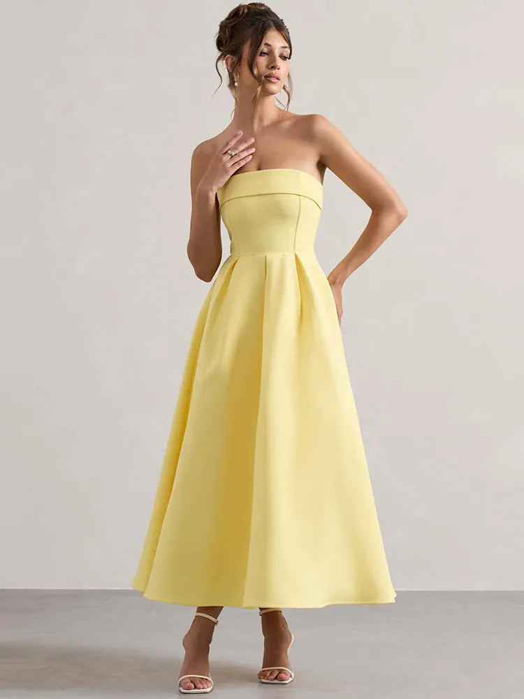 Robe trapèze midi bustier